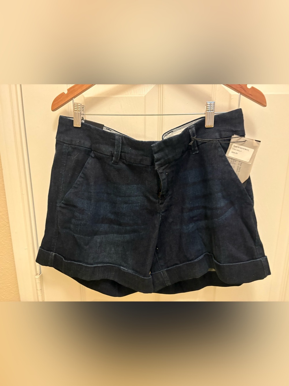 Dear John Dark Blue Denim Cuffed Shorts
